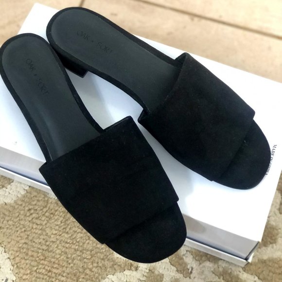 Oak Fort Black Flat Mules US 8 - Picture 1 of 11